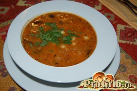 Суп приготовленный из польского гриба