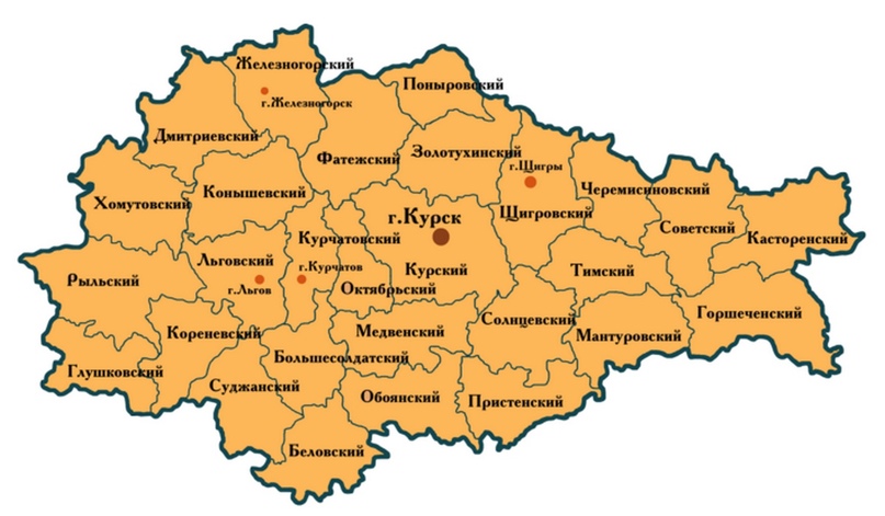 Карта Курской области