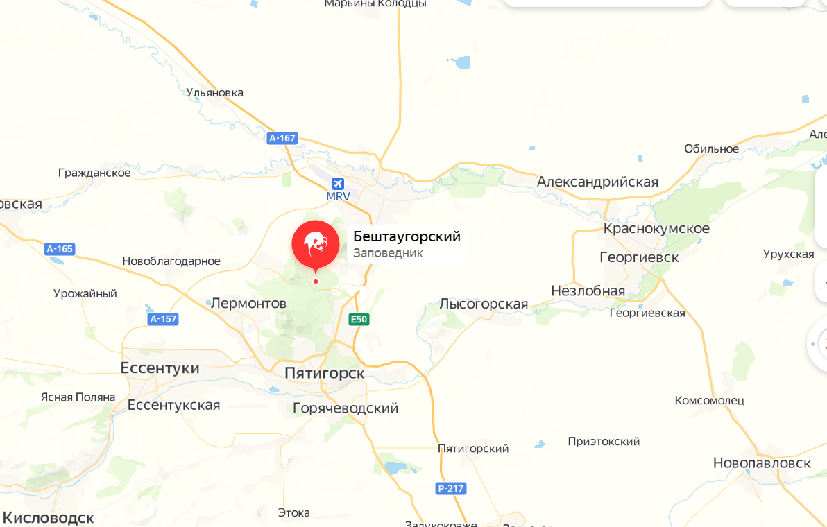 Бештаугорский заповедник Ставропольский край на карте